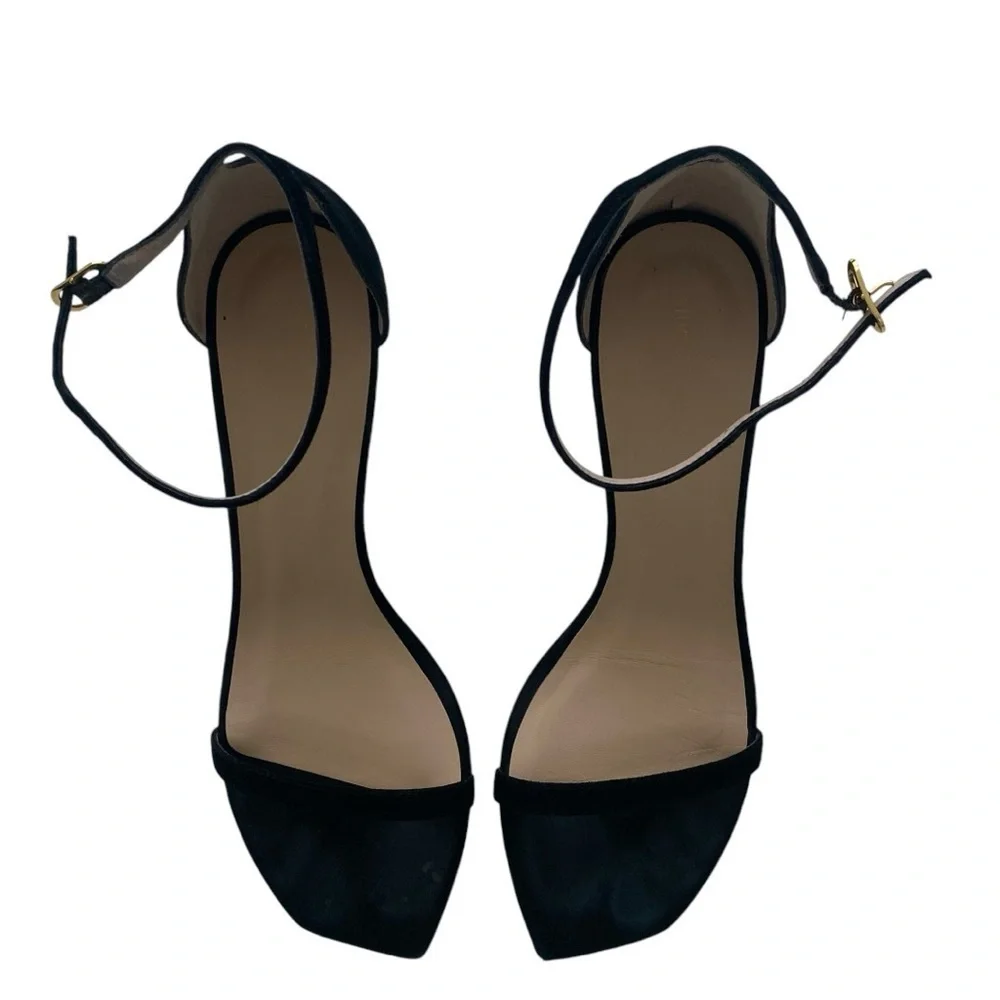 Stuart Weitzman Black Ankle Strap Sandals